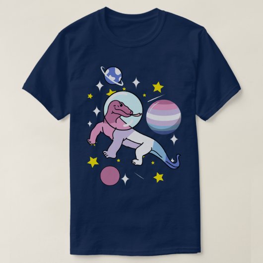 Komodo Dragon Astronaut Bigender T-Shirt (Design vorne)