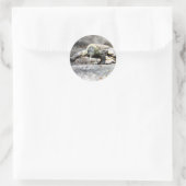 Komodo Dragon auf der Jagdkleber Runder Aufkleber (Tasche)