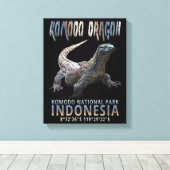 Komodo Dragon - Die größte Lizard der Welt. Leinwanddruck (Insitu (Holzboden))