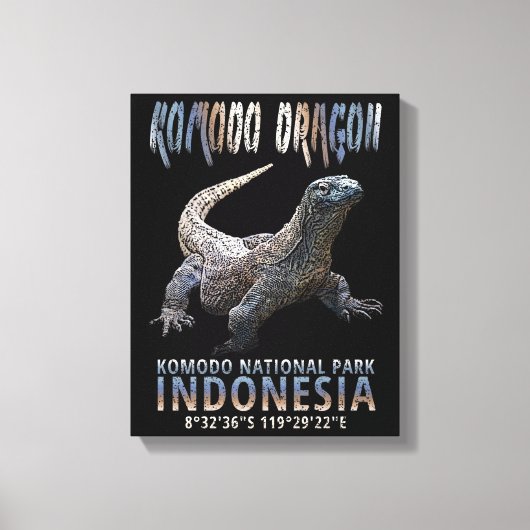 Komodo Dragon - Die größte Lizard der Welt. Leinwanddruck (Vorderseite)