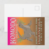 KOMODO DRAGON - DIE GRÖSSTE LIZARD. POSTKARTE (Vorne/Hinten)