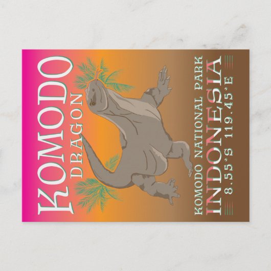KOMODO DRAGON - DIE GRÖSSTE LIZARD. POSTKARTE (Vorderseite)