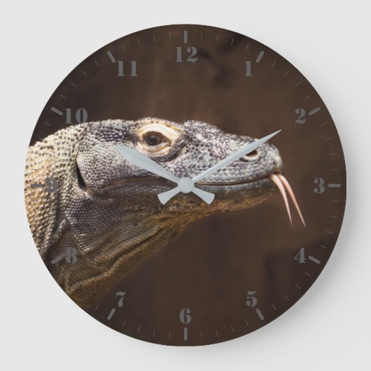 Komodo Dragon Große Wanduhr (Vorderseite)