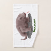 Komodo Dragon Illustration Badhandtuch Set (Handtuch)