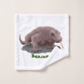 Komodo Dragon Illustration Badhandtuch Set (Waschlappen)