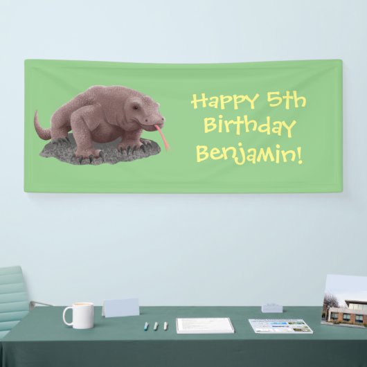 Komodo Dragon Illustration Banner (Messe)