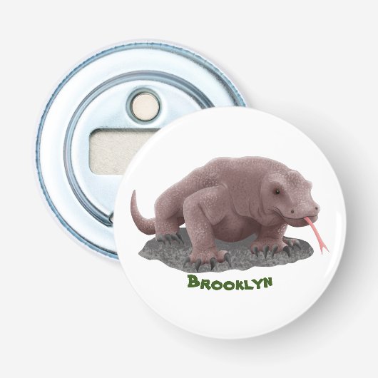 Komodo Dragon Illustration Flaschenöffner (Vorderseite)