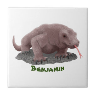 Komodo Dragon Illustration Fliese
