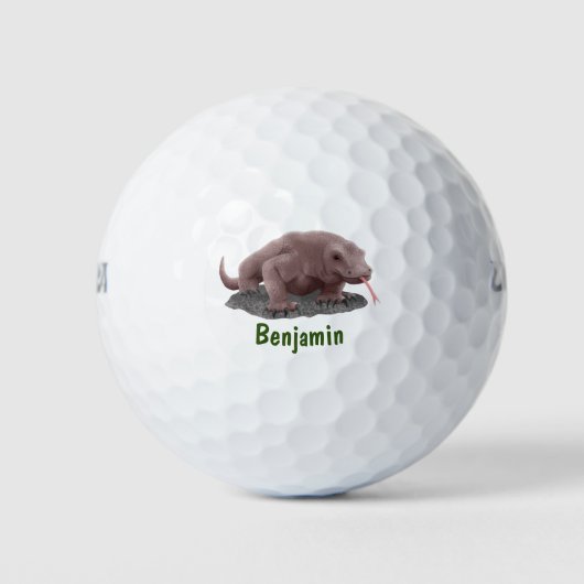 Komodo Dragon Illustration Golfball (Vorderseite)