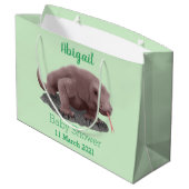 Komodo Dragon Illustration Große Geschenktüte (Rückseite Schrägansicht)