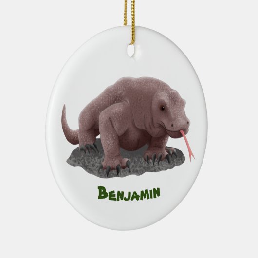 Komodo Dragon Illustration Keramik Ornament (Rechts)