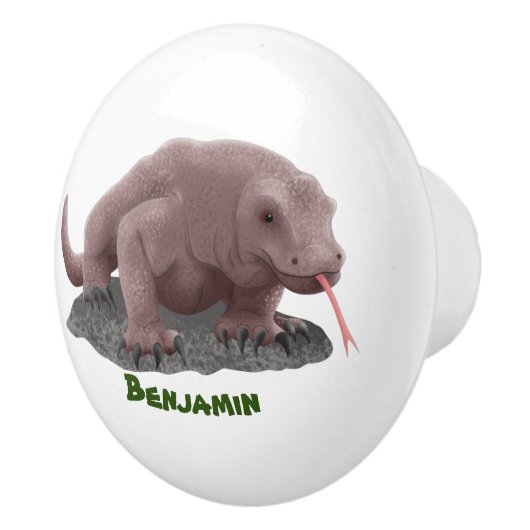 Komodo Dragon Illustration Keramikknauf (Rechts)