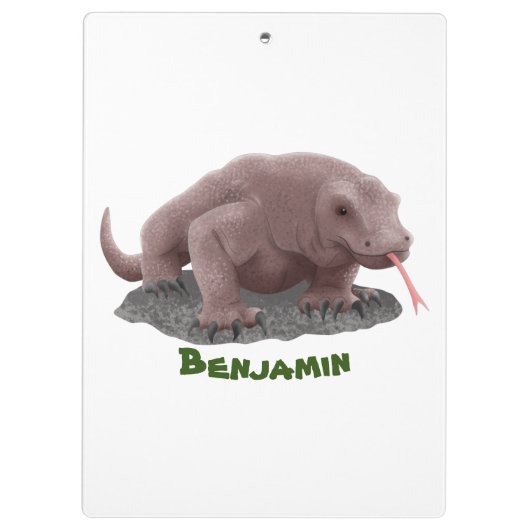 Komodo Dragon Illustration Klemmbrett (Rückseite)