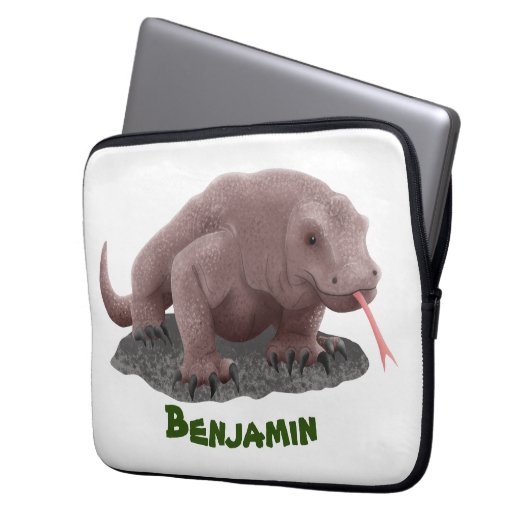 Komodo Dragon Illustration Laptopschutzhülle (Vorderseite Links)