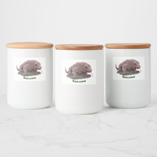 Komodo Dragon Illustration Lebensmitteletikett (Flaschen)