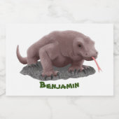 Komodo Dragon Illustration Lebensmitteletikett (Einzelnes Label)