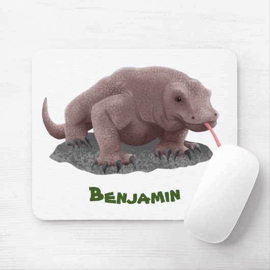 Komodo Dragon Illustration Mousepad (Mit Mouse)