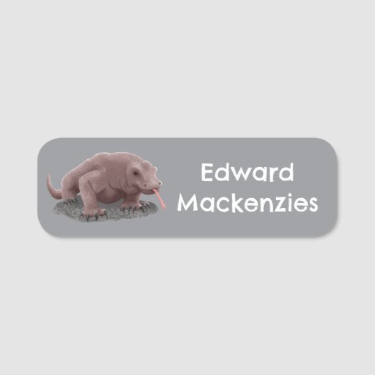 Komodo Dragon Illustration personalisiert Namensschild (Vorderseite)