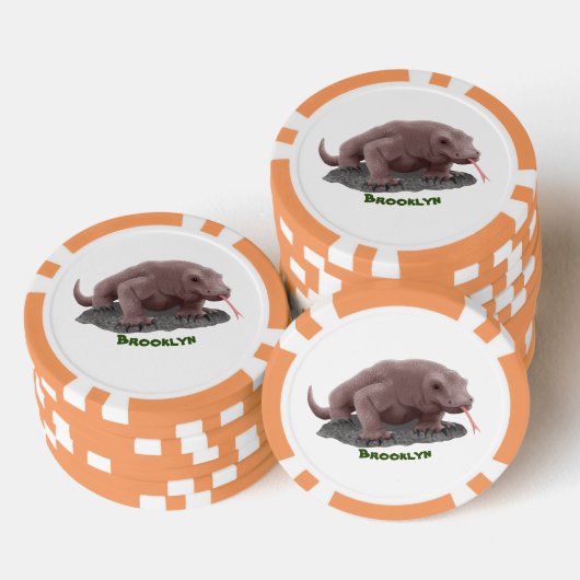 Komodo Dragon Illustration Pokerchips (Stapel)