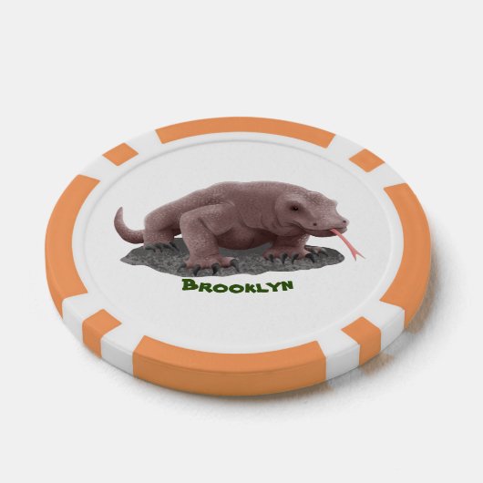 Komodo Dragon Illustration Pokerchips (Einzeln)