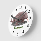 Komodo Dragon Illustration Runde Wanduhr (Winkel)