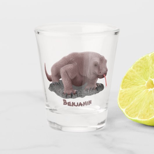Komodo Dragon Illustration Schnapsglas (Vorderseite)