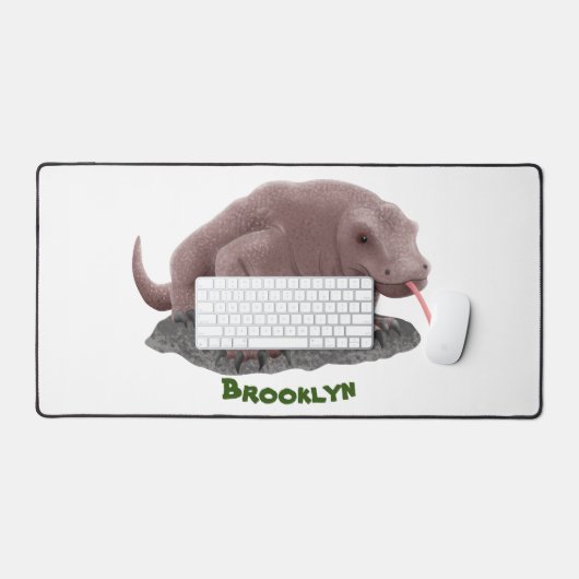 Komodo Dragon Illustration Schreibtischunterlage (Tastatur & Maus)