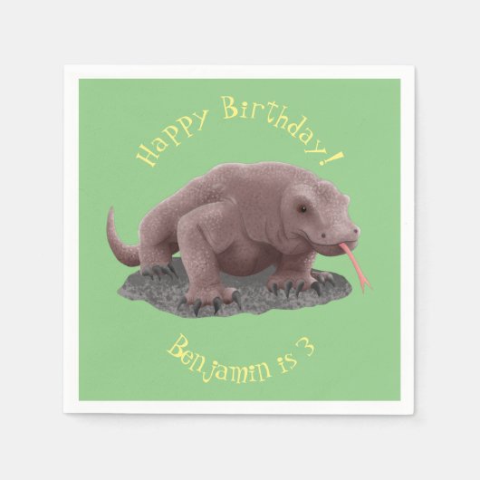 Komodo Dragon Illustration Serviette (Vorderseite)