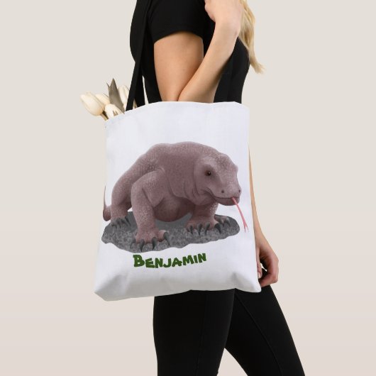 Komodo Dragon Illustration Tasche (Von Nahem)