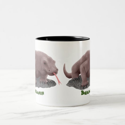 Komodo Dragon Illustration Zweifarbige Tasse (Mittel)