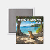 Komodo Dragon Indonesien Nationalpark Magnet (Vorderseite/Rückseite)