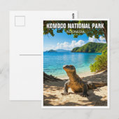 Komodo Dragon Indonesien Nationalpark Postkarte (Vorne/Hinten)