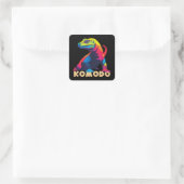 Komodo Dragon Quadratischer Aufkleber (Tasche)