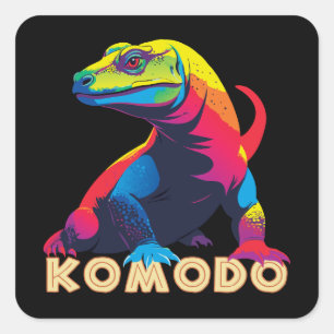 Komodo Dragon Quadratischer Aufkleber