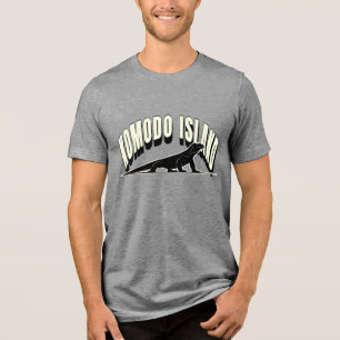 Komodo-Insel-Dinosaurier-Grafik-T-Shirt Tri-Blend Shirt