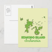 Komodo Insel Indonesien Karte (Vorne/Hinten)
