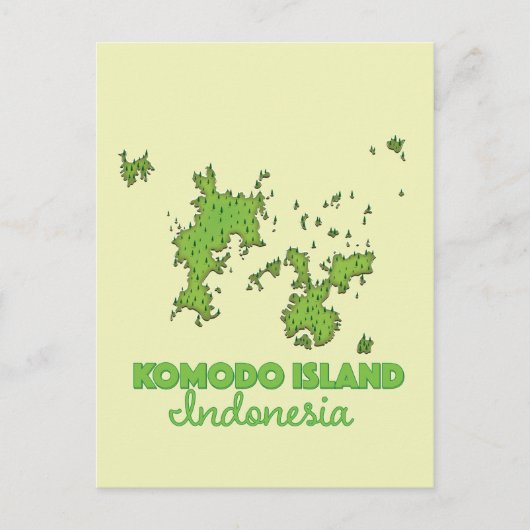 Komodo Insel Indonesien Karte (Vorderseite)