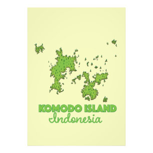 Komodo Insel Indonesien Karte Fotodruck