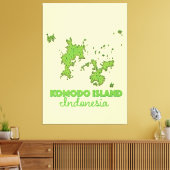 Komodo Insel Indonesien Karte Leinwanddruck (Insitu (Wohnzimmer))
