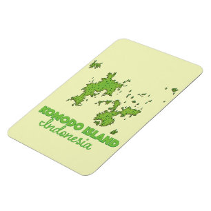 Komodo Insel Indonesien Karte Magnet