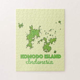 Komodo Insel Indonesien Karte Puzzle