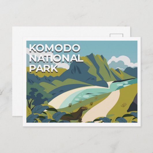 Komodo Nationalpark East Nusa Tenggarve Postkarte (Vorne/Hinten)