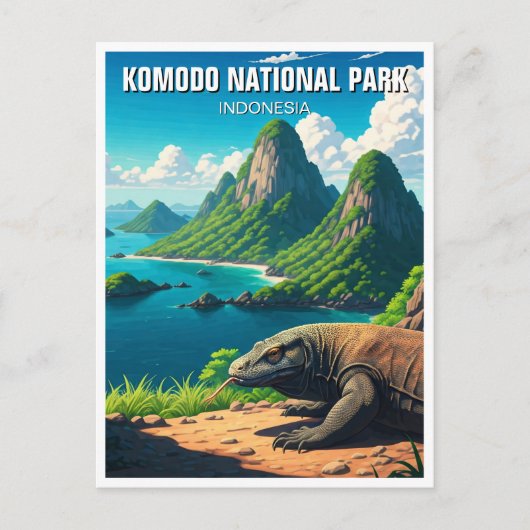 Komodo Nationalpark Indonesien Postkarte (Vorderseite)