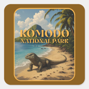 Komodo Nationalpark Indonesien Quadratischer Aufkleber