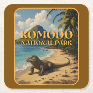 Komodo Nationalpark Indonesien Rechteckiger Pappuntersetzer