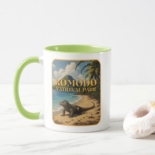 Komodo Nationalpark Indonesien Tasse (Mit Donut)