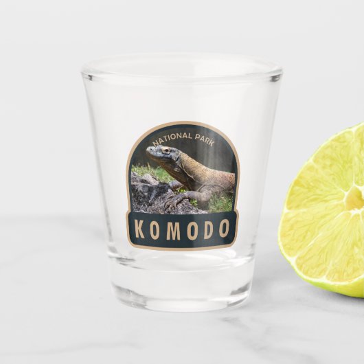 Komodo Nationalpark Indonesien Vintag Schnapsglas (Vorderseite)