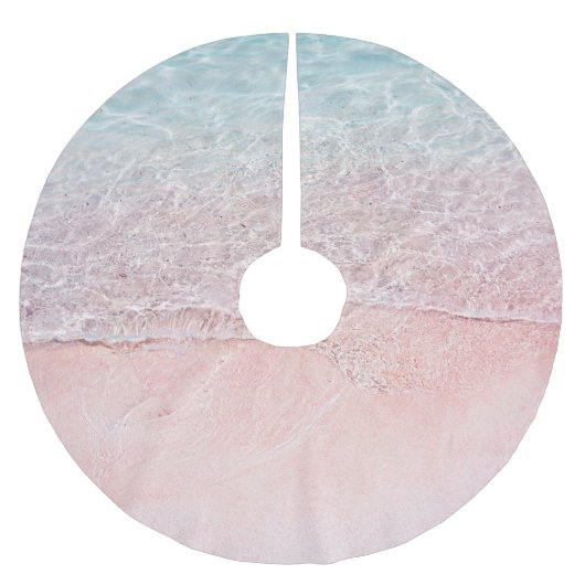 Komodo Nationalpark: Pink Splash Beach Polyester Weihnachtsbaumdecke (Vorderseite)