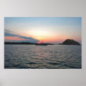 Komodo Ship and Sunset Poster (Vorne)