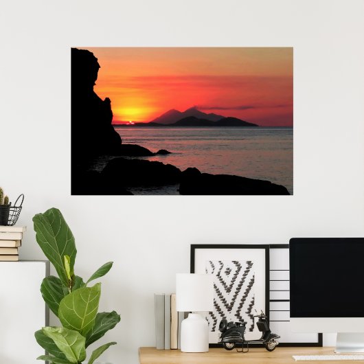 Komodo Sunset Poster (Heimbüro)
